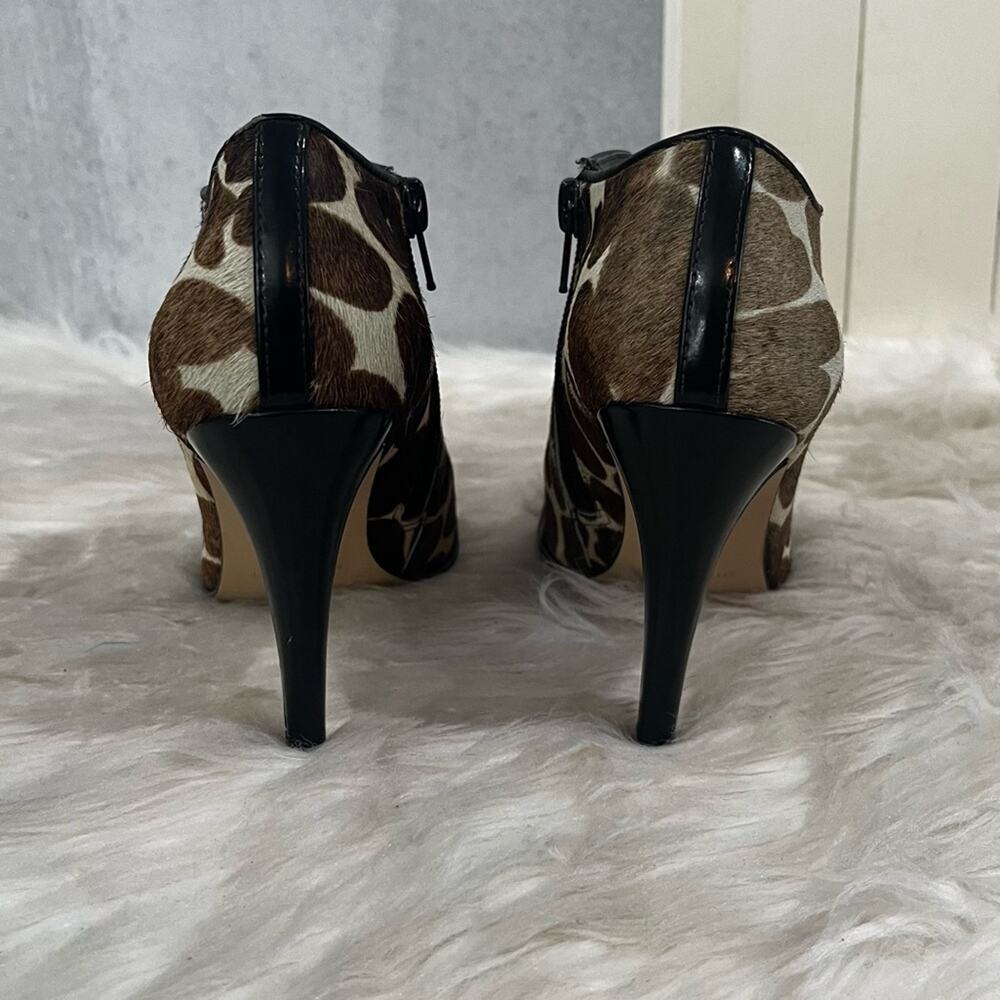 NEW Nine West Leather Hair Calf Classic Spotted Leopard High Heel Ankle Boot 5.5 - Picture 7 of 15